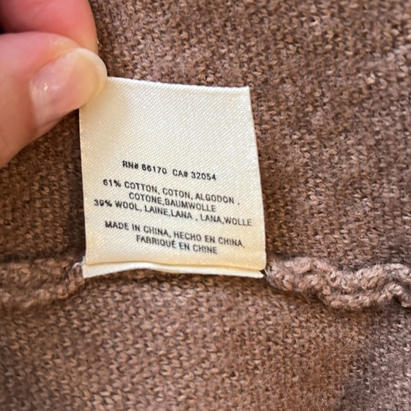 Moth brand wool-cotton blend belted long sweater jacket in camel colour - Picture 4 of 4